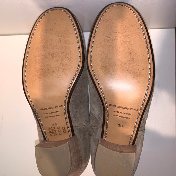 Isabel Marant Dicker Velvet Boots in Taupe - Picture 4 of 5